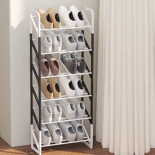 Samnuerly Schuhregal, stufiger Schuhschrank Kunststoff-Schuhregale Organizer für Schrank Flur Schlafzimmer Eingang,Standregal, platzsparend Schuhregal (6 Schichten 45,7 x 18,4X 104,6CM) von Samnuerly