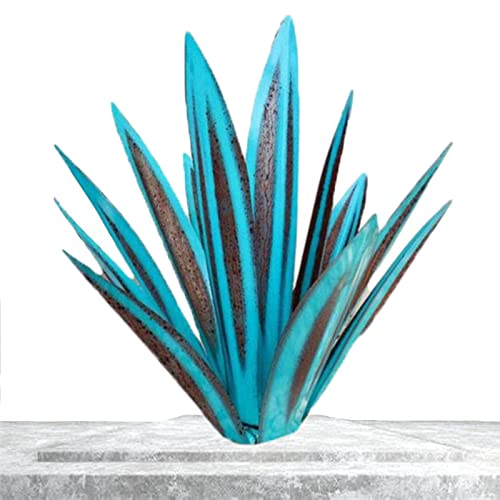 Samnuerly Tequila rustikale Skulptur DIY Metall Agave Pflanze Sculpture 65cm Agaven Deko für Garten, Blau Yard Kunstdekoration Orament von Samnuerly