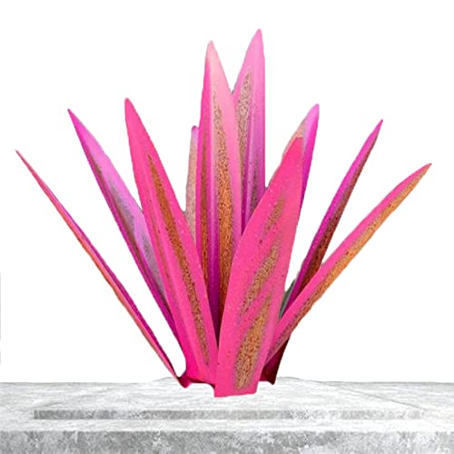 Samnuerly Tequila rustikale Skulptur DIY Metall Agave Pflanze Sculpture 65cm Agaven Deko für Garten, Rosa Yard Kunstdekoration Orament von Samnuerly