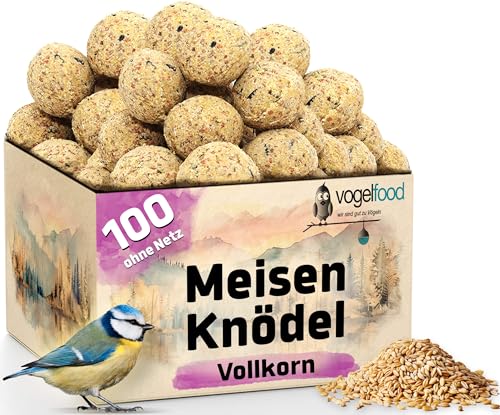 100 Stück (a 90g = 9 kg) Vollkorn-Meisenknödel ohne Netz Vogelfutter Wildvogelfutter Meisenkugel Ganzjahresfutter Fettfutter von Samore