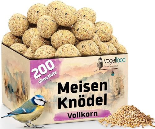 200 Stück (a 90g = 18 kg) Vollkorn-Meisenknödel ohne Netz Vogelfutter Wildvogelfutter Meisenkugel Ganzjahresfutter Fettfutter von Samore