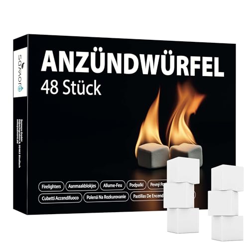 Samore 1152 x Anzündwürfel (= 24 Packungen x48 Stück) Kaminanzünder Kohleanzünder Anzünder Würfel Grillanzünder Ofenanzünder für Kamin, Ofen Kohlenanzünder Anzündwolle Anmachwürfel von Samore