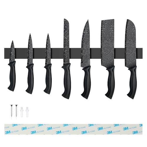 Sampoes Magnetleiste Messer 50cm, Edelstahl Messerhalter Magnetisch, Magnet Messerhalter Schraube, Magnetleiste Selbstklebend für Messer und Utensilien von Sampoes