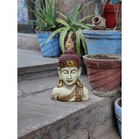 Buddha Statue Büste Home Dekorativ || Friedlicher Meditativer Buddhismus Religiöses Dekor Konsolen Kopf von Samsartexport
