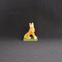 Handgefertigte Rustikale Tiger Statue Aus Holz Beunruhigt Wohnkultur von Samsartexport