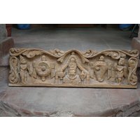 Handgeschnitztes Holz Vishnu Panel - Natürliche Wanddekoration von Samsartexport