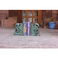 Schöne Antike Handgeschnitzte Buchhalterungen Aus Holz || Alte Original Rajasthani Türhalterungen Buchsends Holz| von Samsartexport