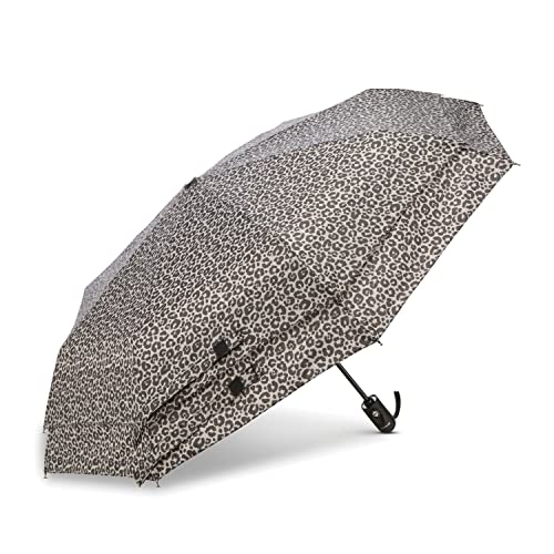 Samsonite Kompakter Regenschirm mit automatischem Öffnen/Schließen, Grau/Schwarz Gepard, ONESIZE, Modern von Samsonite