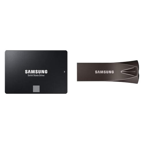 Samsung 870 EVO SATA III 2,5 Zoll SSD, 1 TB, 560 MB/s Lesen, 530 MB/s Schreiben & BAR Plus USB-Stick Typ-A, 64 GB, 200 MB/s Lesen, 30 MB/s Schreiben von Samsung