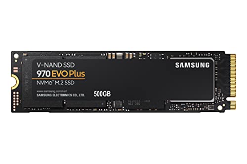 Samsung 970 EVO Plus NVMe M.2 SSD, 500 GB, PCIe 3.0, 3.500 MB/s Lesen, 3.200 MB/s Schreiben, Interne SSD für Gaming und Grafikbearbeitung, MZ-V7S500BW von Samsung