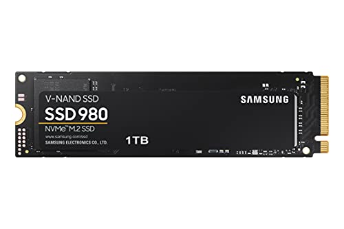 Samsung 980 NVMe M.2 SSD, 1 TB, PCIe 3.0, 3.500 MB/s Lesen, 3.000 MB/s Schreiben, Interne SSD für Gaming und Alltagsanwendungen, MZ-V8V1T0BW von Samsung