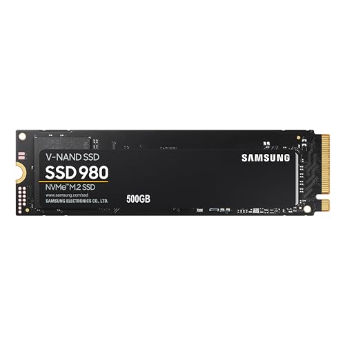 Samsung 980 NVMe M.2 SSD, 500 GB, PCIe 3.0, 3.500 MB/s Lesen, 3.000 MB/s Schreiben, Interne SSD für Gaming und Alltagsanwendungen, MZ-V8V500BW von Samsung