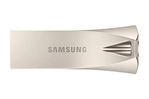 Samsung BAR Plus USB-Stick Typ-A, 128 GB, 400 MB/s Lesen, 60 MB/s Schreiben, widerstandsfähiger USB 3.1 Flash Drive mit Schlüsselring, Champagne Silver, MUF-128BE3/APC von Samsung