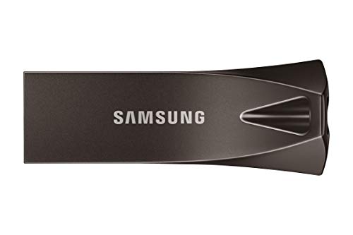 Samsung BAR Plus USB-Stick Typ-A, 64 GB, 200 MB/s Lesen, 30 MB/s Schreiben, Widerstandsfähiger USB 3.1 Speicherstick mit Schlüsselring, Titan Gray, MUF-64BE4/APC von Samsung