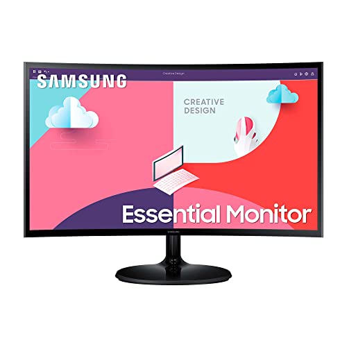 Samsung S36C Essential Monitor S24C364EAU, Curved, 24 Zoll, VA-Panel, Full HD-Auflösung, Eco Saving Plus, AMD FreeSync, 4 ms Reaktionszeit, Bildwiederholrate 75 Hz, Schwarz von Samsung