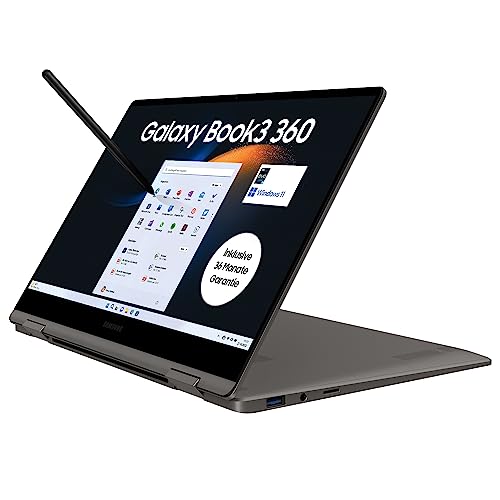 Samsung Galaxy Book3 360 Convertible Laptop, 13" AMOLED Touch-Display, Intel Core i5 EVO, 8GB RAM, 512GB SSD, Windows 11, QWERTZ Tastatur, Inkl. 36 Monate Herstellergarantie [Exklusiv bei Amazon] von Samsung