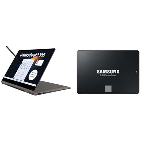 Samsung Galaxy Book3 360 Laptop & 870 EVO SATA III 2,5 Zoll SSD, 1 TB, 560 MB/s Lesen, 530 MB/s Schreiben, Interne SSD, Festplatte für schnelle Datenübertragung, MZ-77E1T0B/EU von Samsung