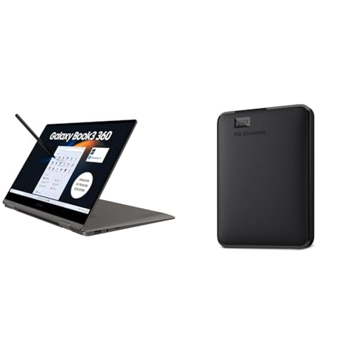 Samsung Galaxy Book3 360 Laptop & WD Elements Portable Externe Festplatte 4 TB Schwarz von Samsung