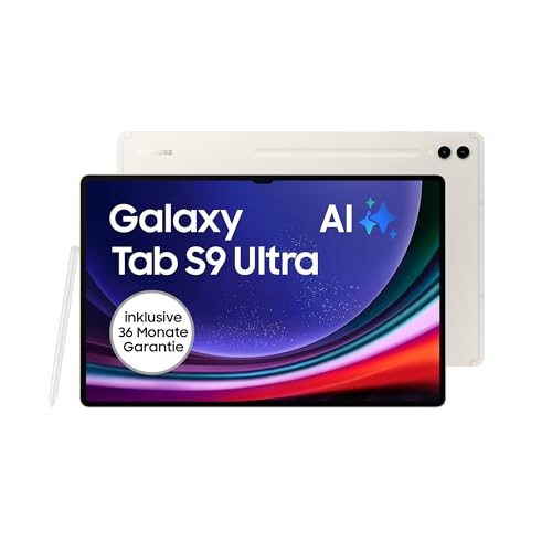 Samsung Galaxy Tab S9 Ultra Android-Tablet, Wi-Fi, 1 TB / 16 GB RAM, MicroSD-Kartenslot, Inkl. S Pen, Simlockfrei ohne Vertrag, Beige, Inkl. 36 Monate Herstellergarantie [Exklusiv bei Amazon] von Samsung