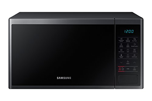 SAMSUNG MG23J5133AG/EC Mikrowelle mit Grill, 800 W/1100 W, 23 Liter, innen Keramik Enamel, Graphitschwarz, 330 x 211 x 324 mm (B x T x H) von Samsung