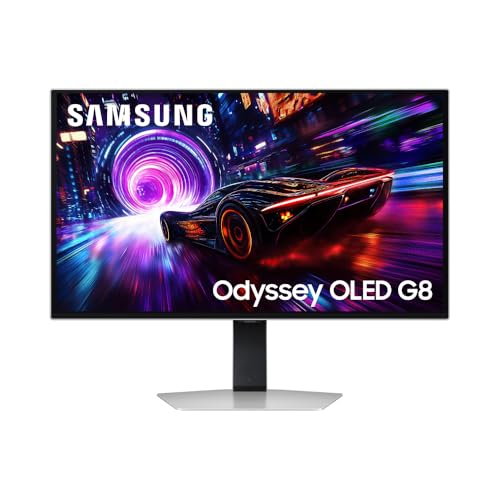 Samsung Odyssey OLED G81SF Gaming Monitor 27 Zoll 4K, QD-OLED, UHD, 3.840 x 2.160, Bildwiederholrate 240 Hz, Reaktionszeit 0,03 ms (G/G), AMD FreeSync Premium Pro, Glare Free, LS27FG814SUXEN von Samsung