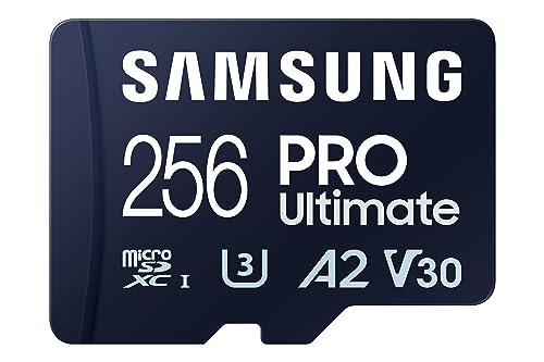 Samsung PRO Ultimate microSD-Karte + SD-Adapter, 256 GB, Für Smartphones, Drohne und Action-Cam , UHS-I U3, 200 MB/s Lesen, 130 MB/s Schreiben,‎ MB-MY256SA/WW von Samsung