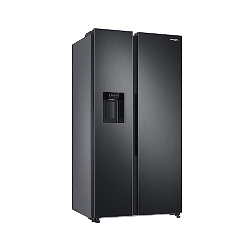 Samsung Side-by-Side-Kühlschrank mit Gefrierfach, 178 cm, 635 l, AI Energy Mode, Wasser- und Eisspender, No Frost+, Premium Black Steel, RS6GA884CB1/EG von Samsung