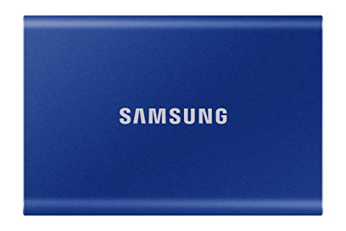 Samsung Portable SSD T7, 500 GB, USB 3.2 Gen.2, 1.050 MB/s Lesen, 1.000 MB/s Schreiben, Externe SSD Festplatte für Mac, PC, Smartphone und Spielkonsole, Indigo Blue , MU-PC500H/WW von Samsung