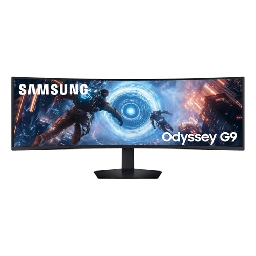 Samsung Odyssey Ark G91F, Ultrawide Curved Gaming Monitor, 49 Zoll, LED-VA-Panel, DQHD, 5120 x 1440 Pixel, FreeSync Premium Pro, Reaktionszeit 1 ms, Bildwiederholrate 144 Hz, Schwarz, LS49FG916EUXEN von Samsung