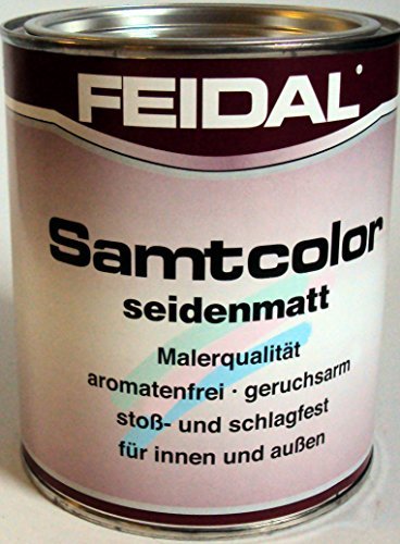 Feidal Alkydharzlack/Buntlack Samtcolor/auf Lösemittelbasis, für Innen und Außen, Anthrazitgrau Ral 7016 seidenmatt / 0,75 L von Samtcolor