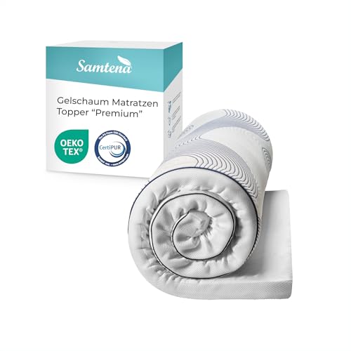 Samtena Matratzen Topper 140x200cm | Gelschaum | 5cm hoch | Edition Gel, Model Premium | Zertifiziert & ergonomisch für unbequeme Matratze, Boxspringbett & Gästebett | Mattress Topper 140x200 Samtena Matratzen Topper 140x200cm | Gelschaum | 5cm hoch | Edition Gel, Model Premium | Zertifiziert & ergonomisch für unbequeme Matratze, Boxspringbett & Gästebett | Mattress Topper 140x200 von Samtena