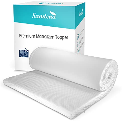 Samtena Matratzen Topper 90x200cm, Höhe 3,5cm, Edition Premium, viscoelastischer Memory Foam Matratzentopper, weich & druckentlastend für besseren Schlafkomfort von Samtena