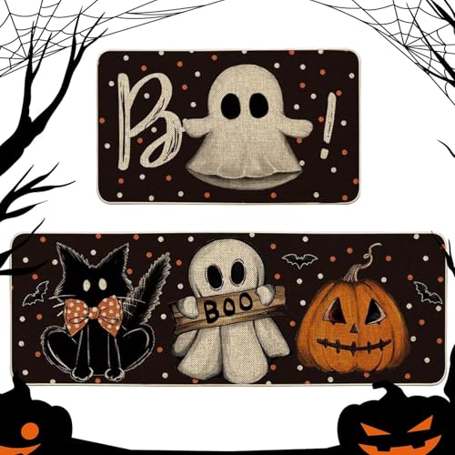 Samuliy Halloween-Kürbis-Teppich,Halloween-Küchenteppiche - Gruselige Horror-Teppichmatte für Badezimmerboden,rutschfeste Duschmatte, weiche Badematte für Küche, Terrasse, und Eingang Samuliy Halloween-Kürbis-Teppich,Halloween-Küchenteppiche - Gruselige Horror-Teppichmatte für Badezimmerboden,rutschfeste Duschmatte, weiche Badematte für Küche, Terrasse, und Eingang von Samuliy