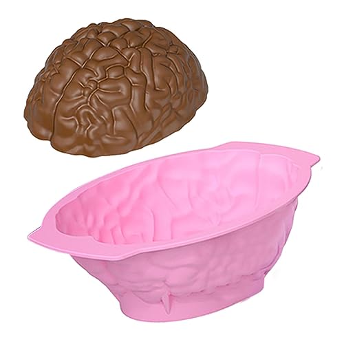 Samuliy Silikon Gehirnformform – Gehirn Jello-Form – Silikon Gehirnform Gehirn Kuchenform – Menschliche Gehirnform Pfanne Backen Silikon Halloween Kuchenform Pudding Jello Dessert Brotform von Samuliy