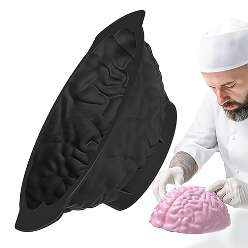 Samuliy Silikonform in Gehirnform – Gehirn- -Form – Silikon Gehirnkuchenform – menschliche Gehirnform Backen Silikon Halloween Kuchenform Pudding Gelee Dessert Brotform von Samuliy