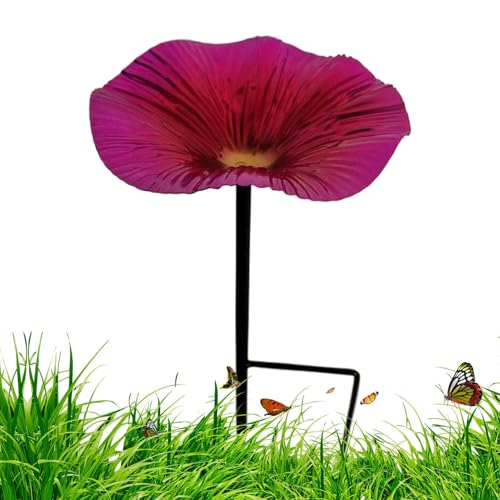 Vogelbad Für Draußen | Ständer Vogeltränke Mit Futterschale - Wasserdichtes Vogel-Bad In Blumenform Als Gartendeko Mit Metallstab Für Garten Terrasse von Samuliy