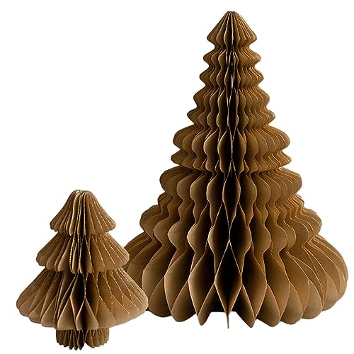 Wabenpapier Weihnachtsbaum - Papier Aufsteller Weihnachten Baumschmuck - 2 Stück Deko Weihnachten - Table Center Handgemachter Baum Für Weihnachtsfeier Herzstück Ornament Fenster Baumdekor von Samuliy