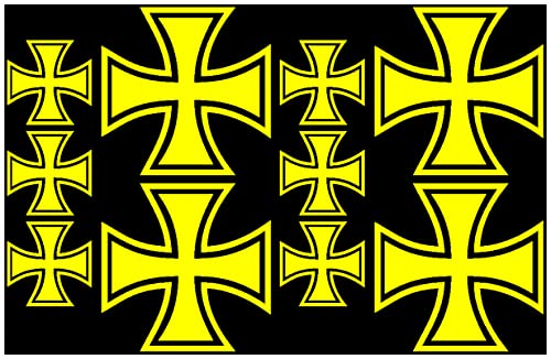 Samunshi® 10x Aufkleber Eisernes Kreuz im Set Bogen26x17cm gelb von Samunshi