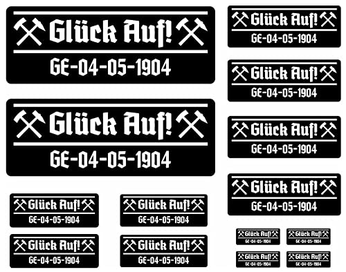 Samunshi® 14x Aufkleber 'Glück Auf! GE-04-05-1904' | Schalke Gelsenkirchen Gründungsjahr | Auto Motorrad Fahrrad Laptop Sticker | schwarz-weiß 10cm Set von Samunshi