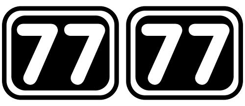Samunshi® 2 x Startnummern Eckig Aufkleber für Motorrad Auto oder Fahrrad Sticker 30cm Breit Eckig schwarz von Samunshi