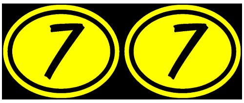 Samunshi® 2 x Startnummern Oval Aufkleber 20 x 16cm gelb von Samunshi