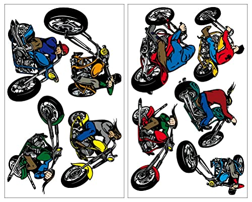 Samunshi® 9-teiliges Wandtattoo Motorrad Set Wandbilder Kinderzimmer Deko Junge Wandtattoo Kinderzimmer Mädchen Wandsticker Kinderzimmer 2x 16x26cm von Samunshi