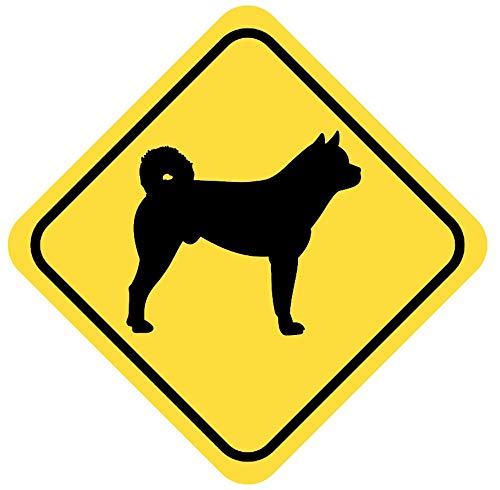 Samunshi® Akita Warnschild Warndreieck Aufkleber Achtung Vorsicht Hund - 10x10cm mehrfarbig von Samunshi