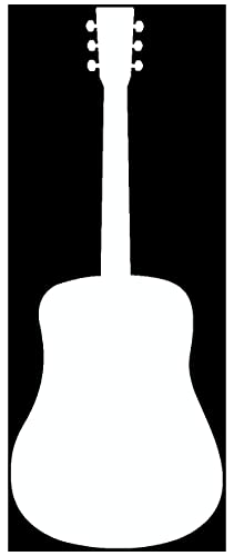 Samunshi® Akustische Gitarre Aufkleber in 8 Größen und 25 Farben (3,9x10cm weiß) von Samunshi