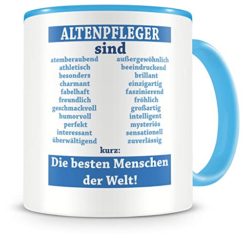 Samunshi® Altenpfleger sind Tasse Beruf Geschenk Kaffeetasse Teetasse Kaffeepott Kaffeebecher Becher Altenpfleger sind... 300ml hellblau/hellblau von Samunshi