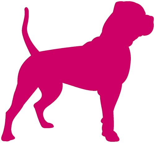 Samunshi® American Bulldog Hunde Aufkleber Autoaufkleber Sticker in 6 Größen und 25 Farben (20x18,2cm pink) von Samunshi