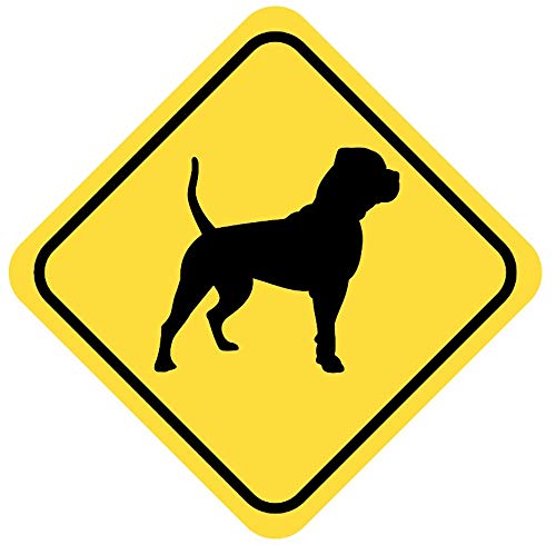 Samunshi® American Bulldog Warnschild Warndreieck Aufkleber Achtung Vorsicht Hund - 15x15cm mehrfarbig von Samunshi