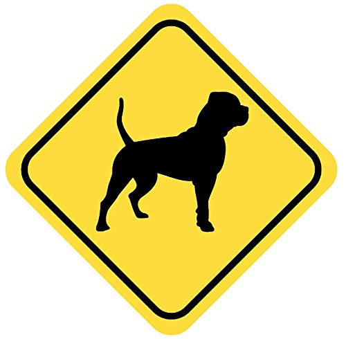 Samunshi® American Bulldog Warnschild Warndreieck Aufkleber Achtung Vorsicht Hund - 20x20cm mehrfarbig von Samunshi