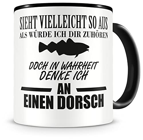 Samunshi® Angel Tasse Fisch - Dorsch Tasse - Angler Geschenke für Männer Angel Zubehör Geschenk für Angler Zubehör von Samunshi