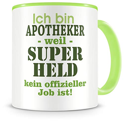 Samunshi® Apotheker Tasse mit Spruch Geschenk für Apotheker Mann Frau Kaffeetasse groß Lustige Tassen zum Geburtstag grün 300ml von Samunshi